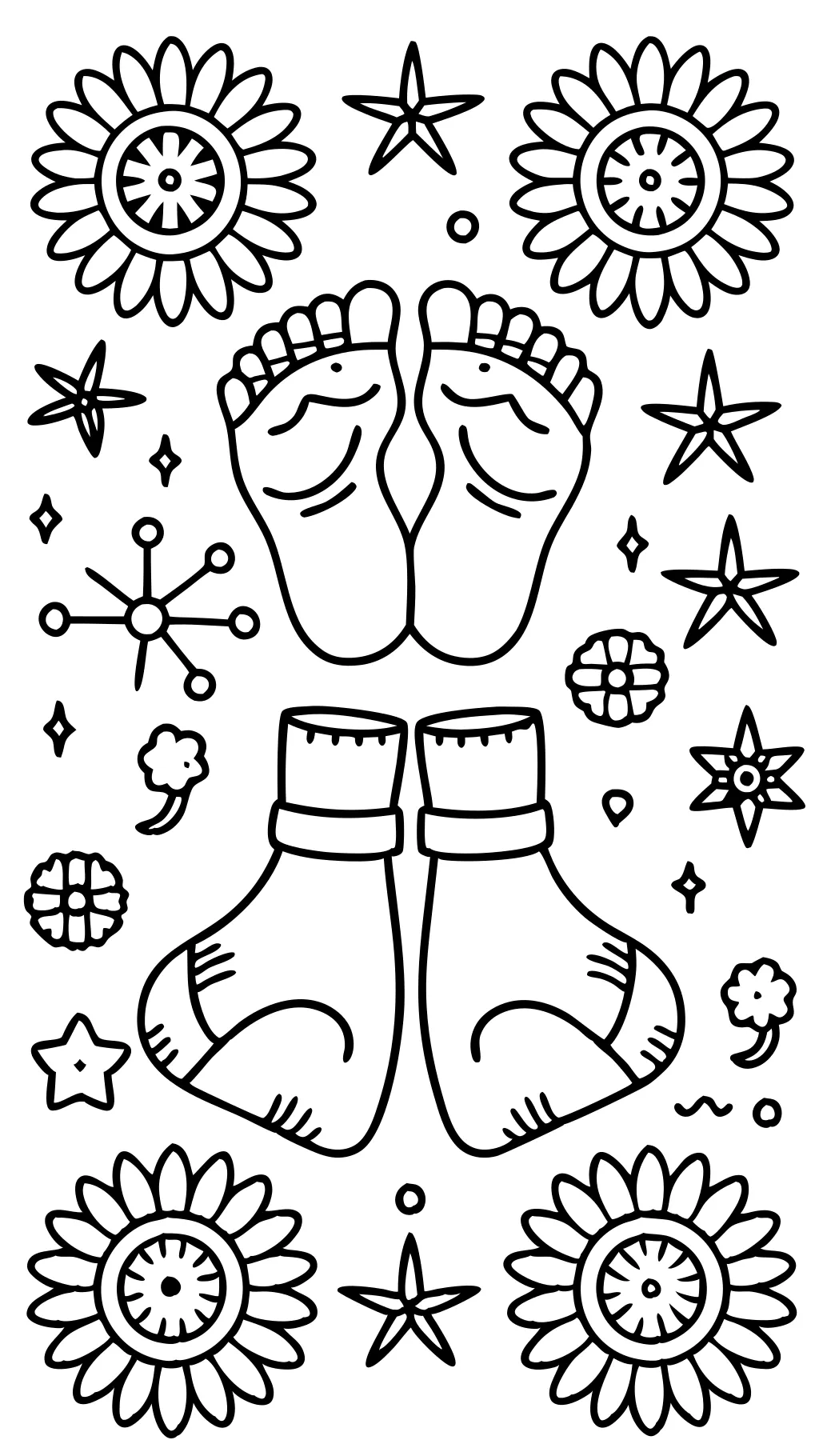 coloring page feet